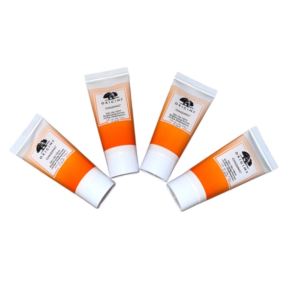 NWT Origins Ginzing Into the Glow Brightening Serum Set of 4 Travel Size 2 Fl Oz - Picture 6 of 6
